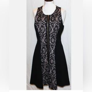 Juicy Couture black w/ lace sleeveless cocktail / party dress, zipper front